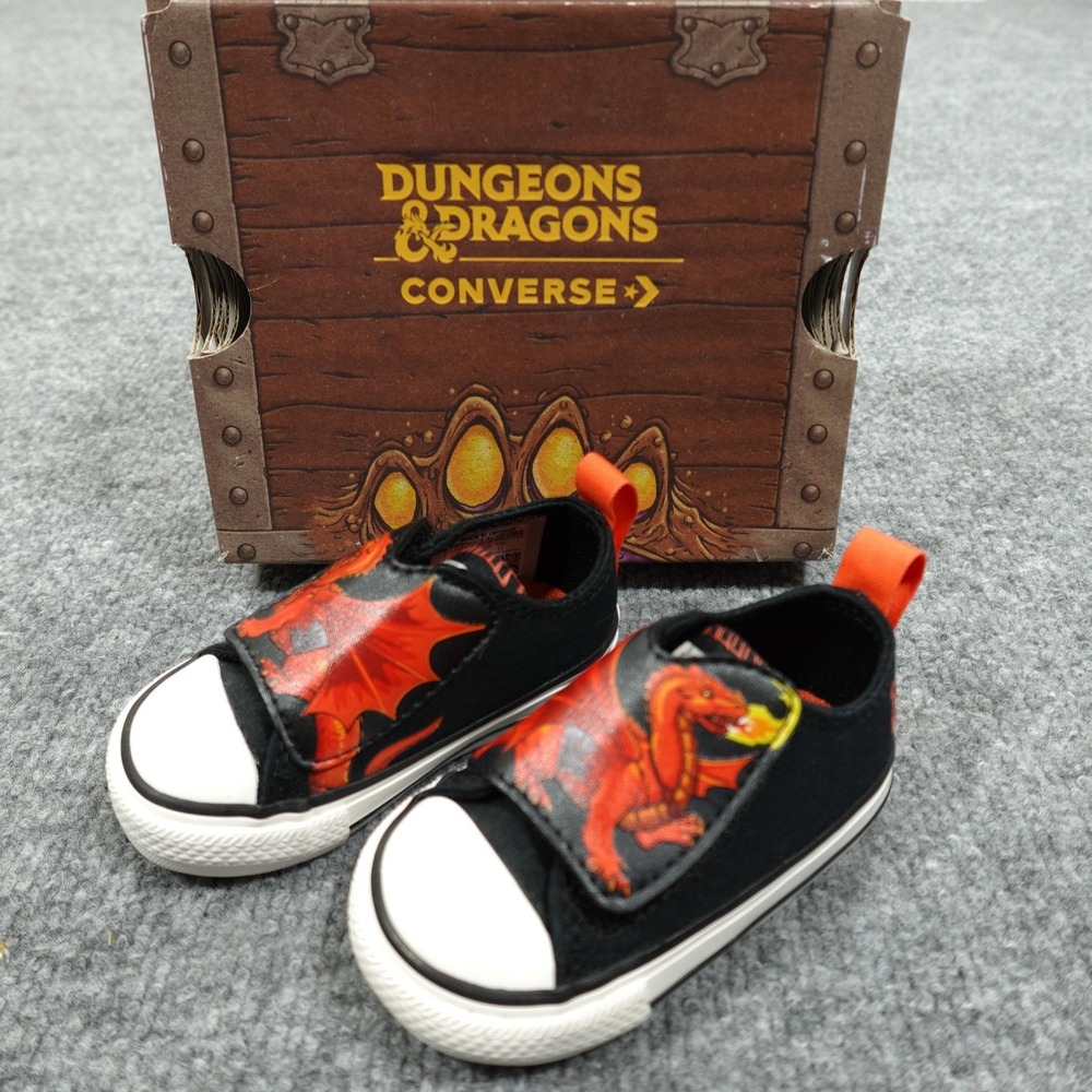 Converse Shoes Toddler Size 3 Black Red White One Strap Ox Dungeons & Dragons